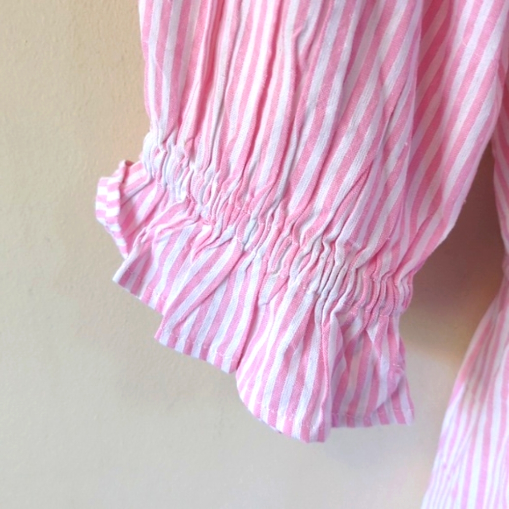 Elegant Pink Striped Mini Dress - Picture 9 of 16